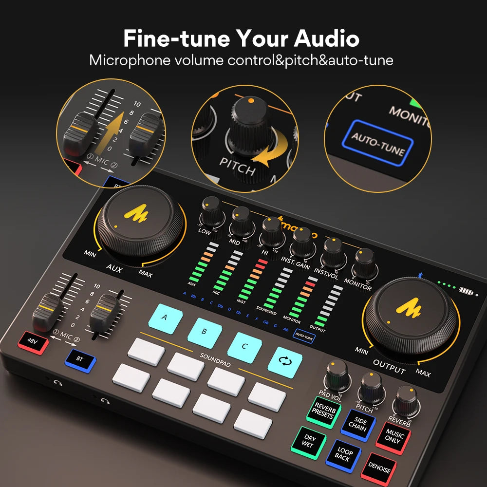 Maono AME2 Portable Audio Interface & Podcast Mixer