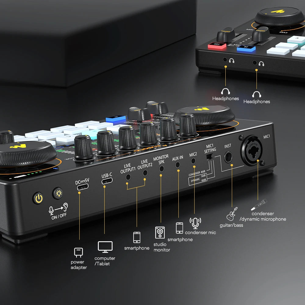 Maono AME2 Portable Audio Interface & Podcast Mixer