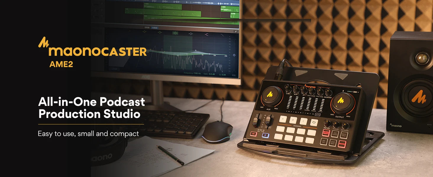 Maono AME2 Portable Audio Interface & Podcast Mixer
