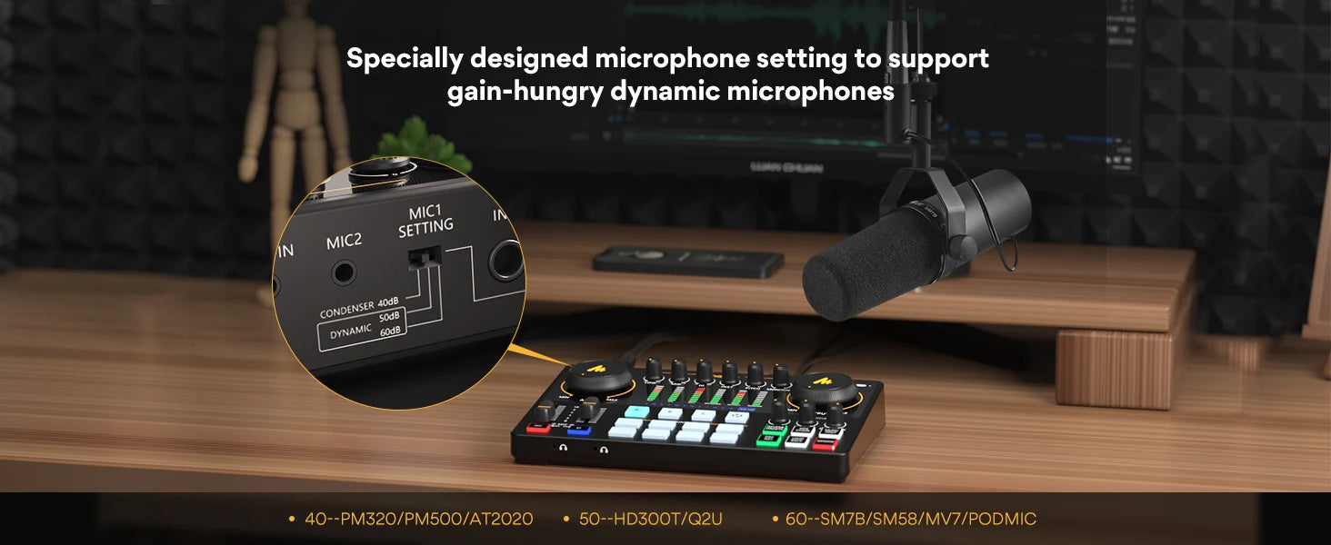 Maono AME2 Portable Audio Interface & Podcast Mixer