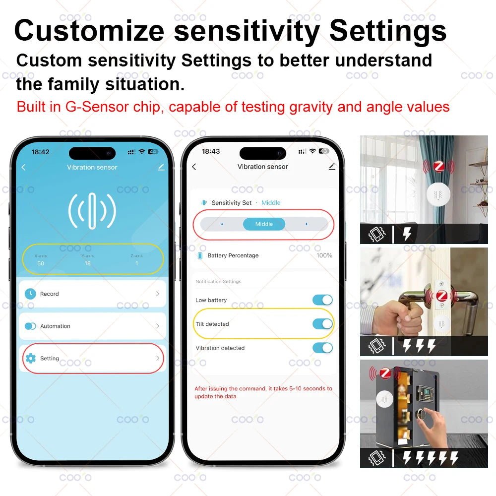 Tuya Zigbee Vibration & Tilt Sensor