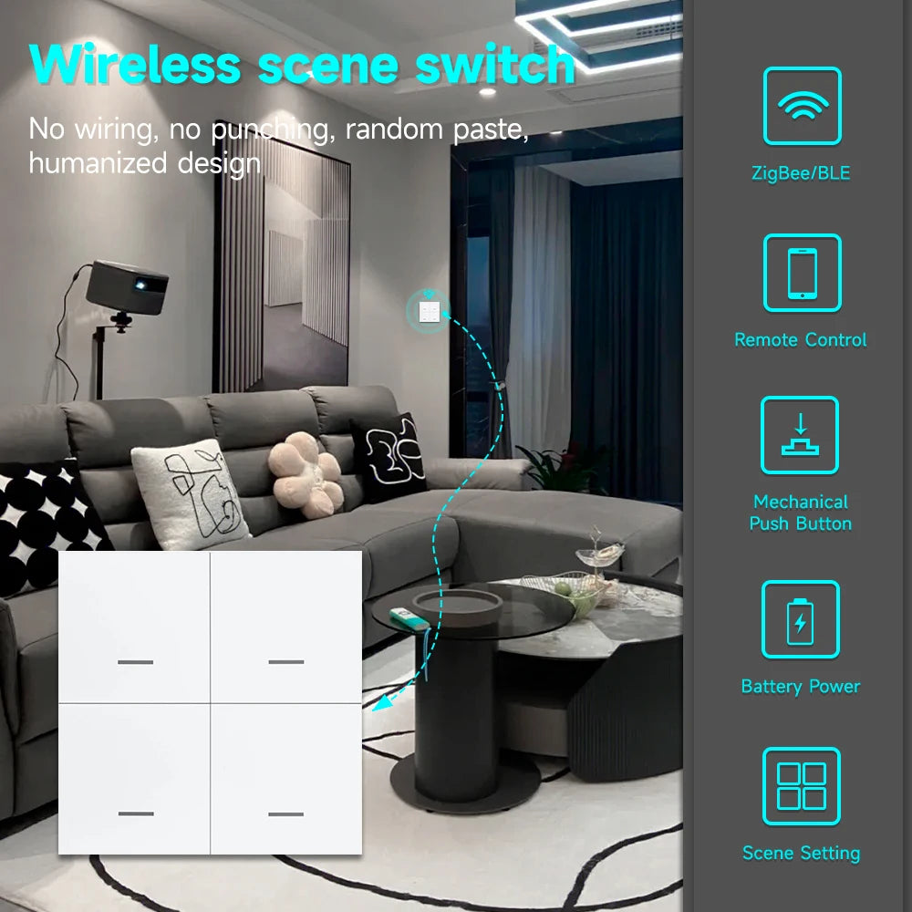 Tuya ZigBee 3.0 Wireless Scene Switch