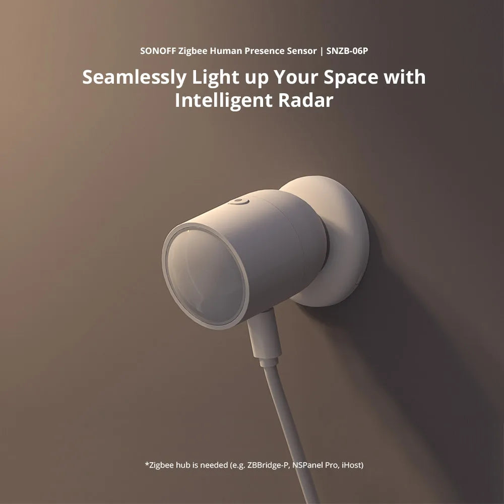 SONOFF SNZB-06P Zigbee Presence Sensor – 5.8GHz Radar Motion Detector