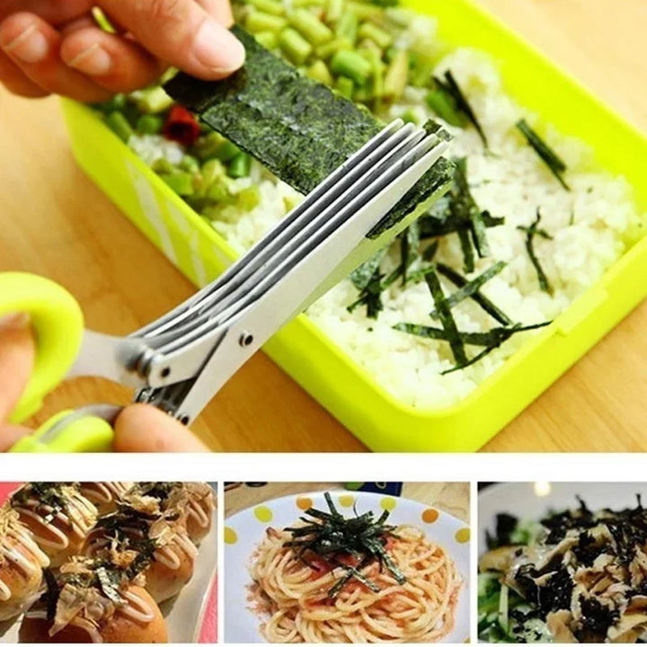 Multi-Layer Stainless Steel Kitchen Scissors – Herb & Vegetable Cutter