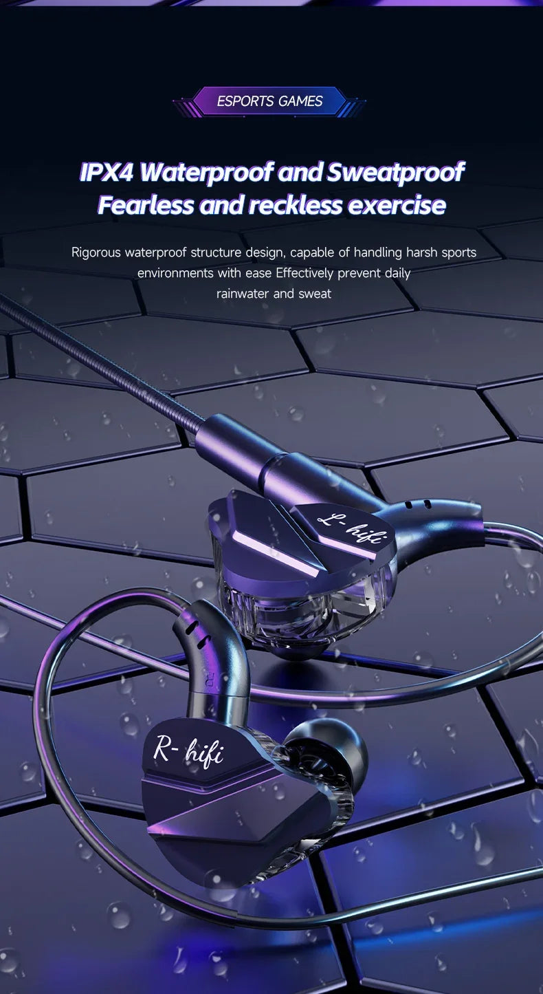 Gaming In-Ear Headphones with Dual Mics – Type-C & 3.5mm