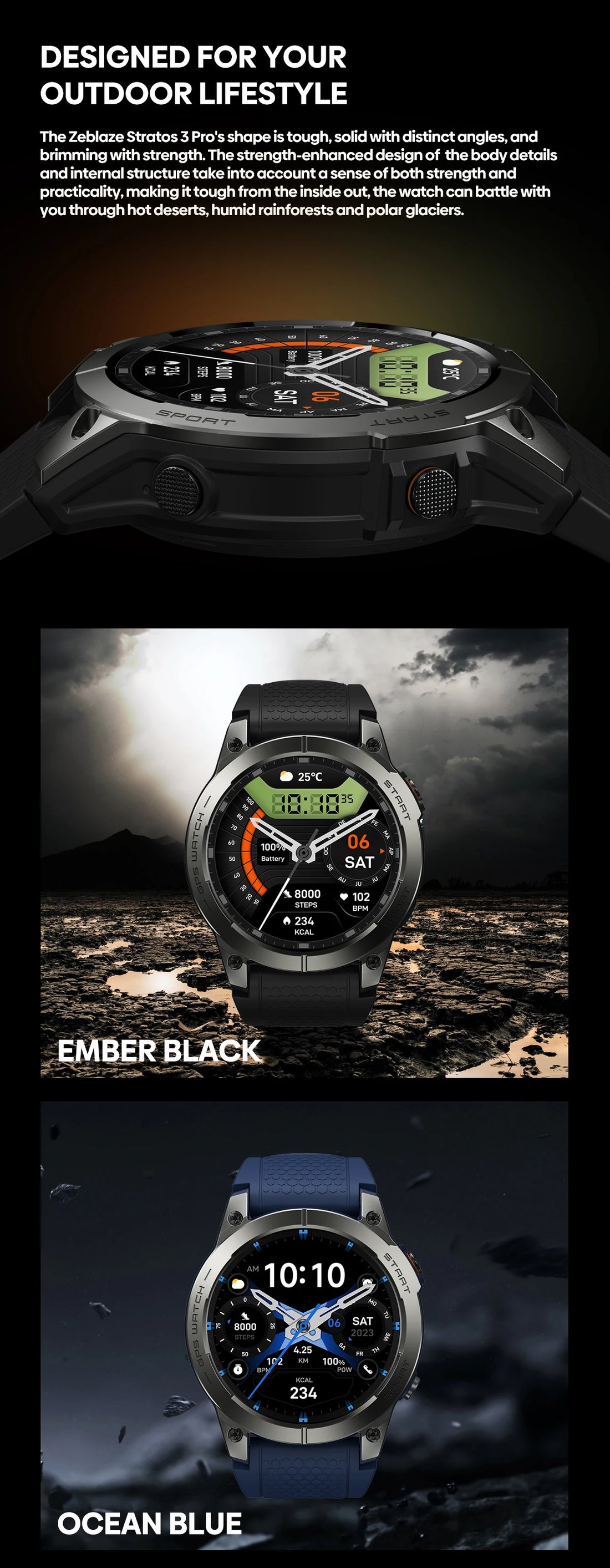 Zeblaze Stratos 3 Pro – GPS Smartwatch