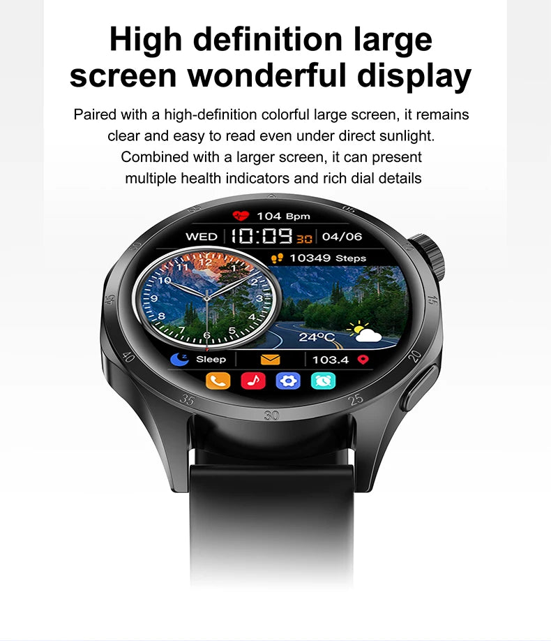 2025 Men’s Smartwatch – 360×360 AMOLED