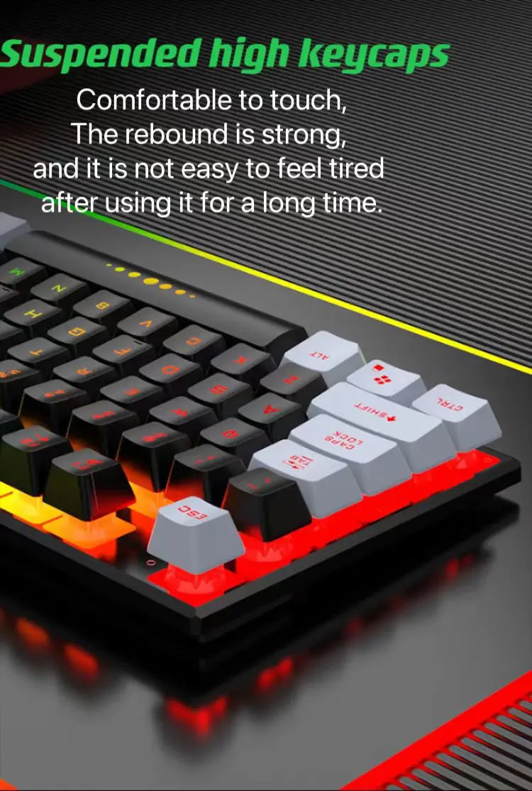 Wired USB Luminous Keyboard & Mouse Set – For Gaming, Office, and PC Use