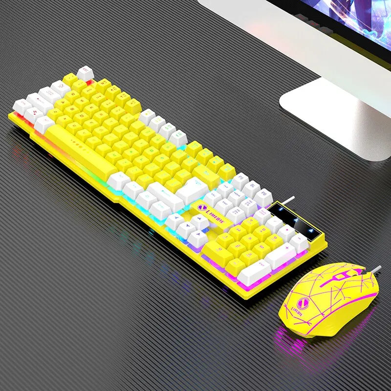 Wired USB Luminous Keyboard & Mouse Set – For Gaming, Office, and PC Use