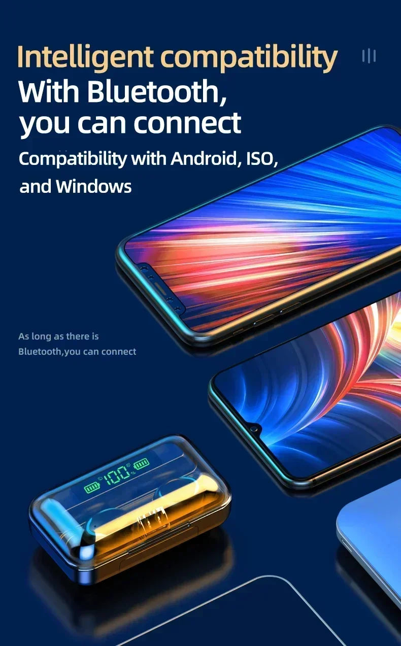 F9 Bluetooth Wireless Earbuds with Mic & Noise Reduction