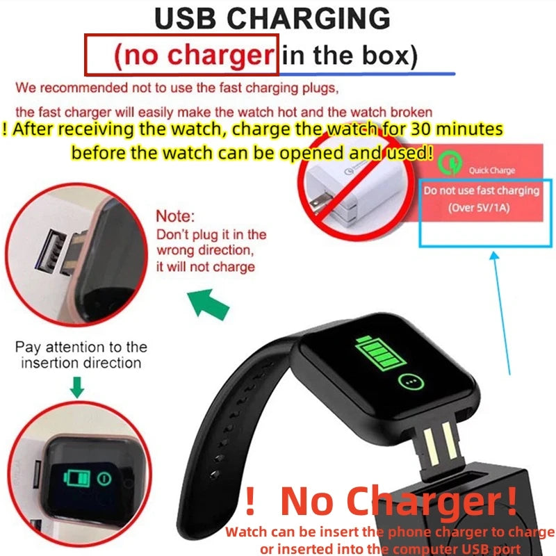 Y68 Smart Watch – Bluetooth Fitness Tracker with Music & Heart Monitor