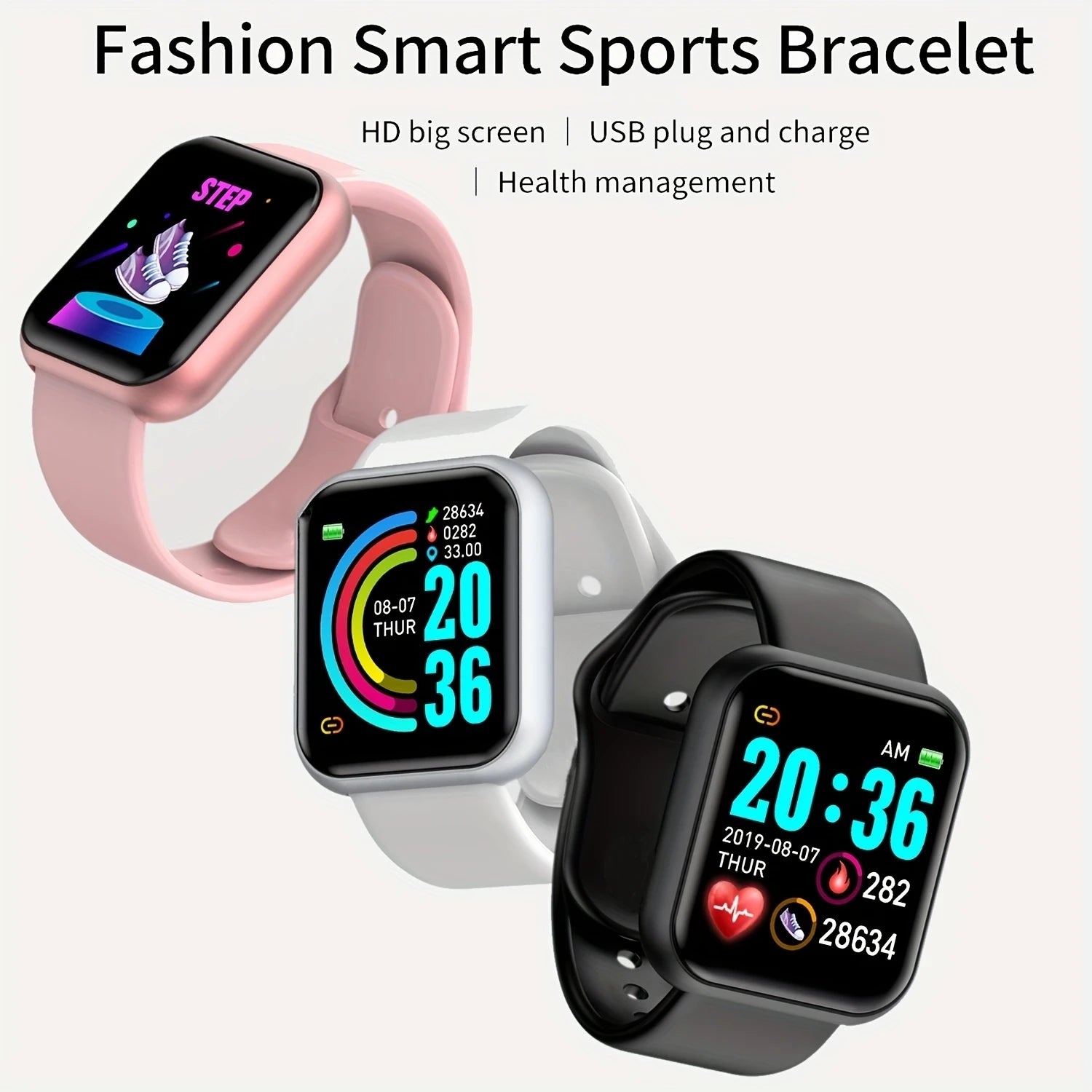 Y68 Smart Watch – Bluetooth Fitness Tracker with Music & Heart Monitor