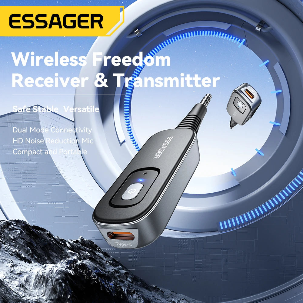 Essager Bluetooth 5.1 Audio Receiver & Transmitter – 3.5mm AUX Wireless Adapter