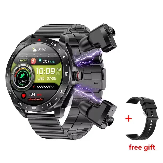 2024 Smart Watch with 2-in-1 TWS Bluetooth Earbuds