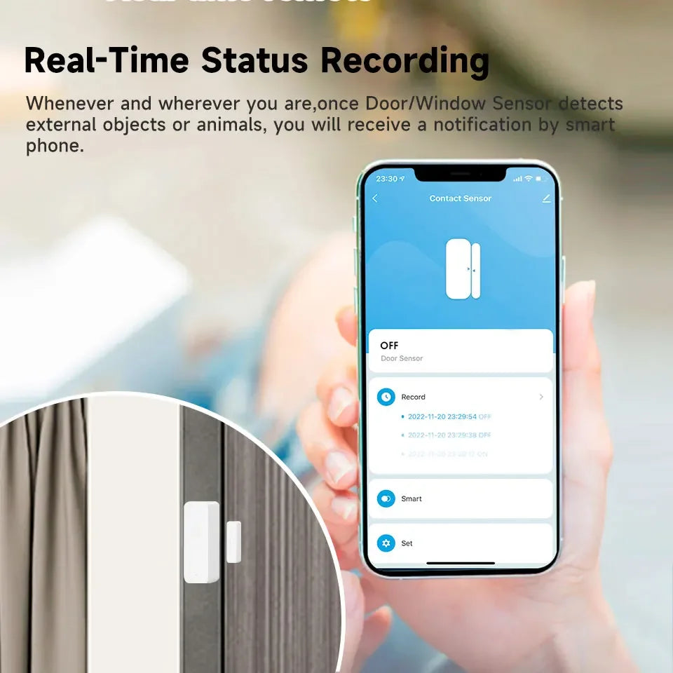 Tuya Zigbee Door & Window Sensor – Smart Contact Alert Device