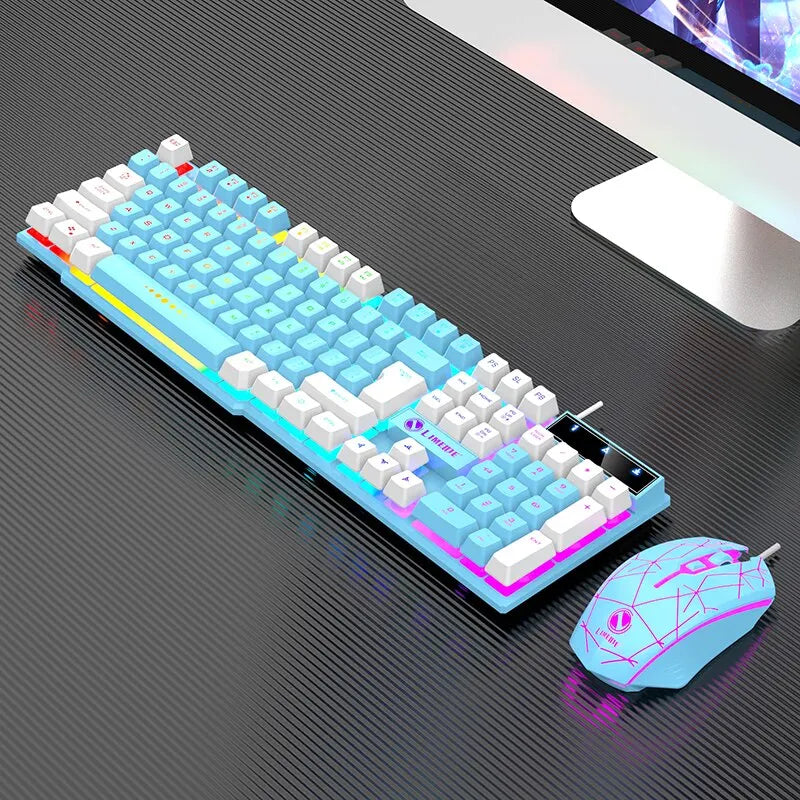 Wired USB Luminous Keyboard & Mouse Set – For Gaming, Office, and PC Use
