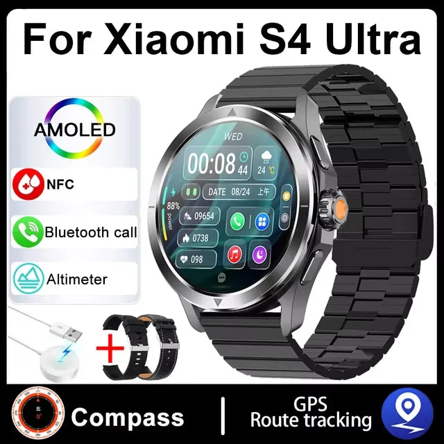 S4 Ultra Smartwatch for Xiaomi – AMOLED, GPS, NFC, Bluetooth Call