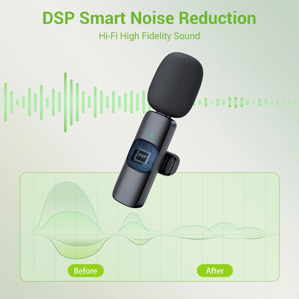 Basix 2.4G Wireless Lavalier Microphone – Mini Mic for iPhone & Android