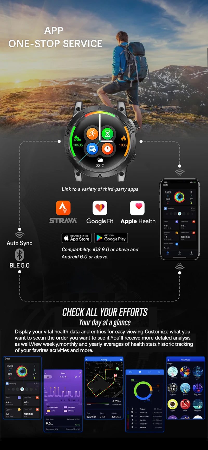 NORTH EDGE 2025 GPS Sports Smart Watch