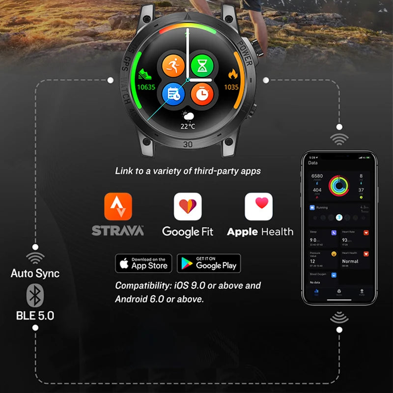 NORTH EDGE 2025 GPS Sports Smart Watch