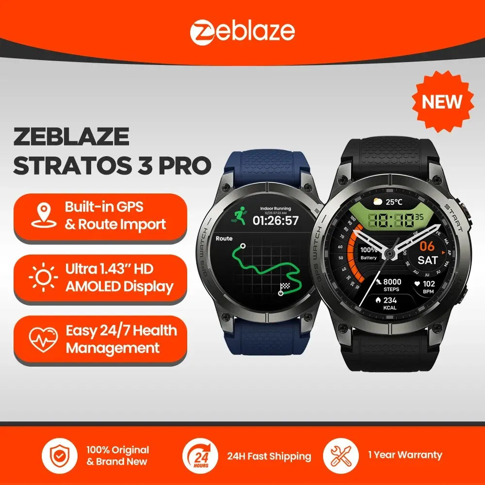 Zeblaze Stratos 3 Pro – GPS Smartwatch