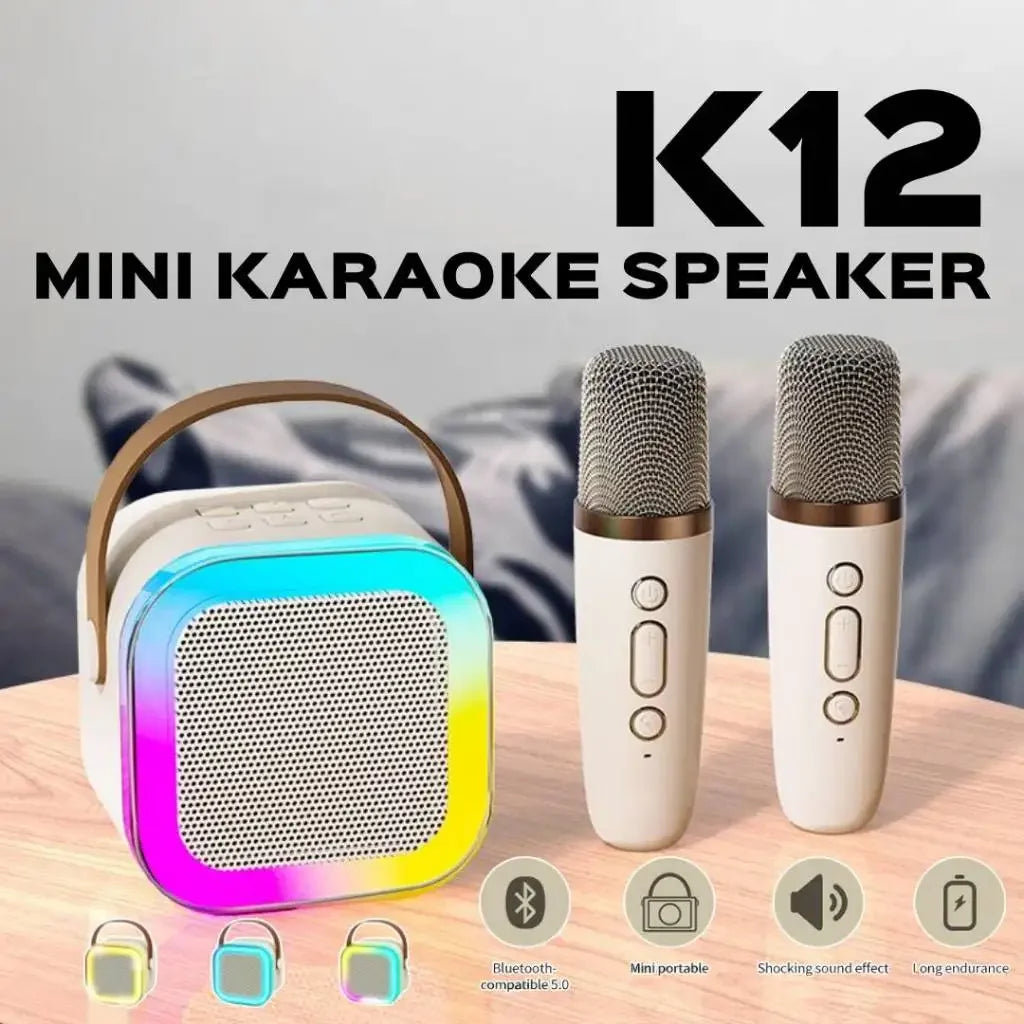 K12 Mini Bluetooth Karaoke Speaker – Portable Wireless Audio with Mic