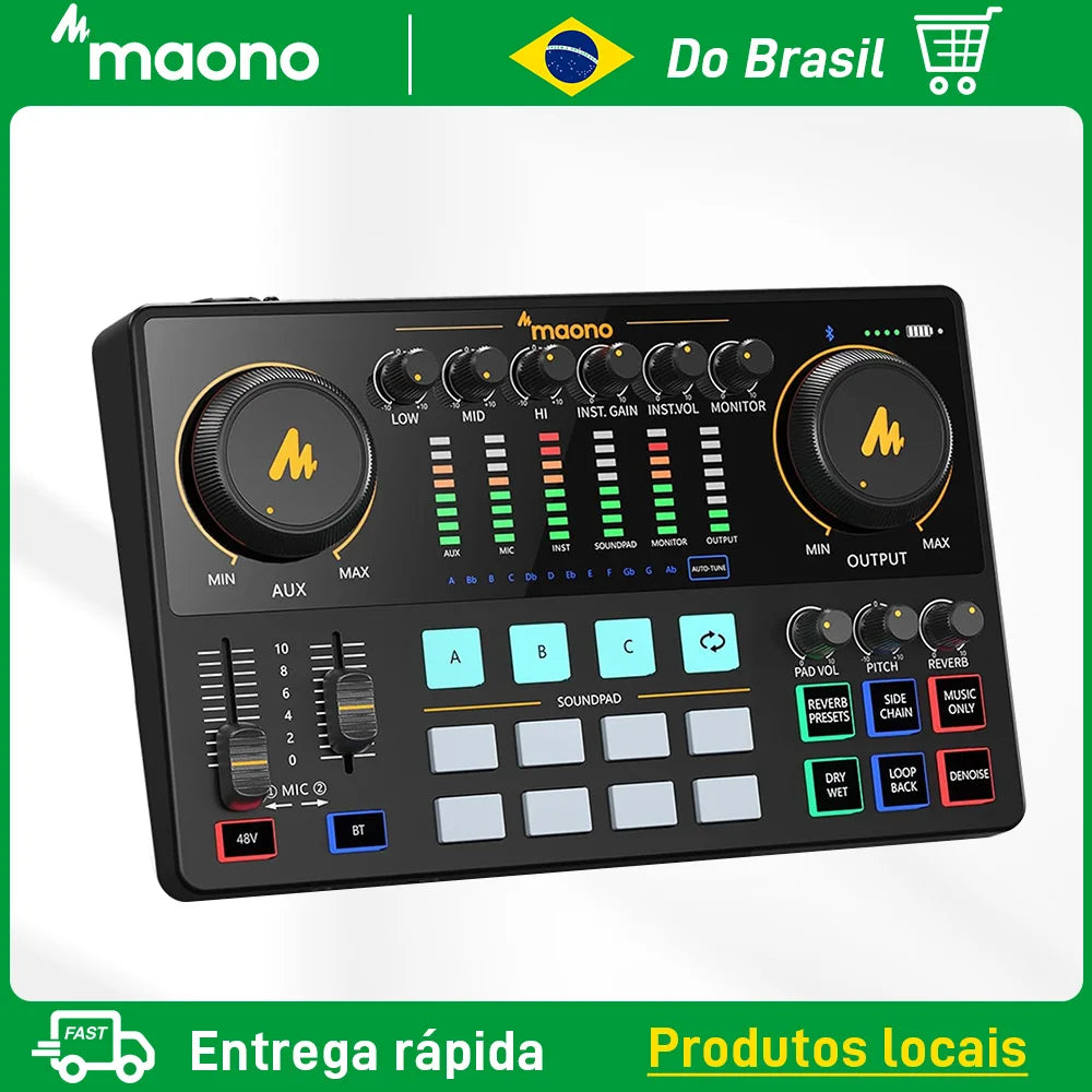 Maono AME2 Portable Audio Interface & Podcast Mixer