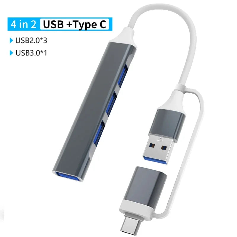 USB-C Multi-Hub Docking Station – USB 3.0, SD/TF, Audio & Type-C Adapter