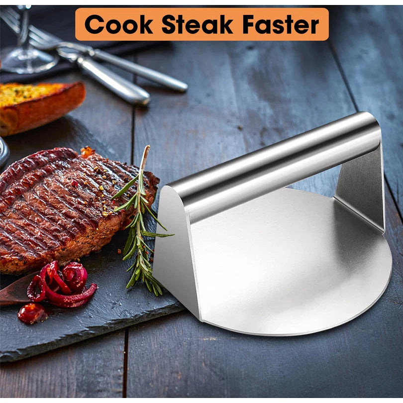 Stainless Steel Smash Burger Press – Circular Meat Masher Mold