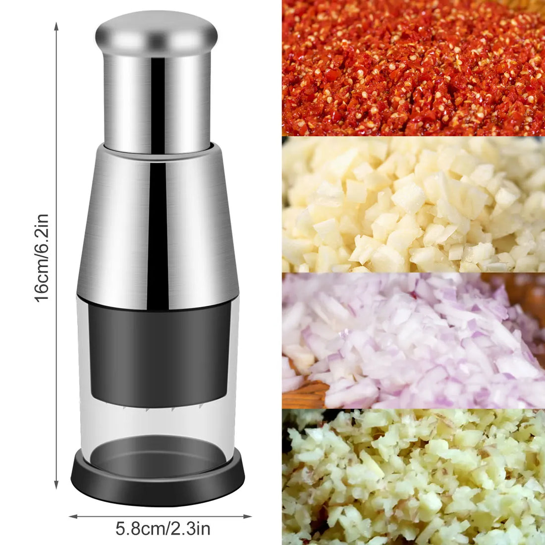 Stainless Steel Pressed Garlic Chopper
