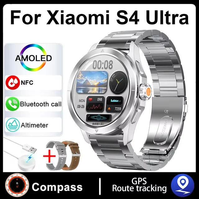 S4 Ultra Smartwatch for Xiaomi – AMOLED, GPS, NFC, Bluetooth Call