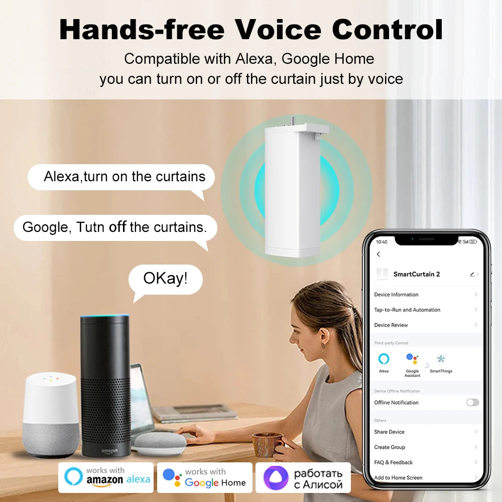 Tuya 155mm ZigBee/WiFi Electric Curtain Motor