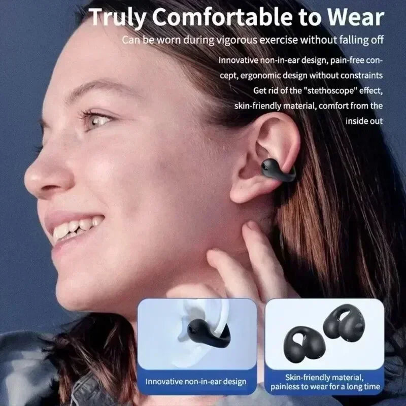 T75 Bone Conduction Wireless Bluetooth 5.3 Headphones