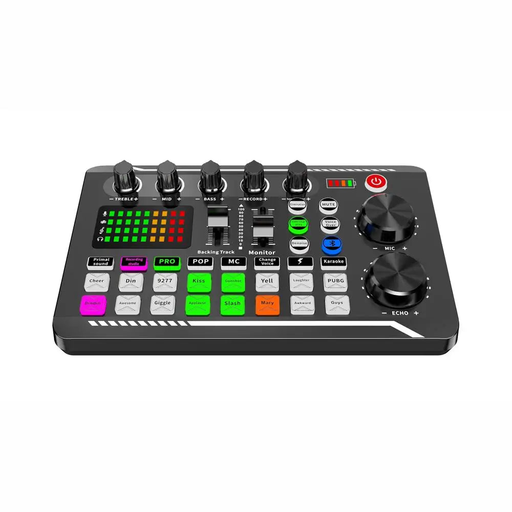 Live Sound Card & Audio Interface – Bluetooth Mixer with Voice Effects