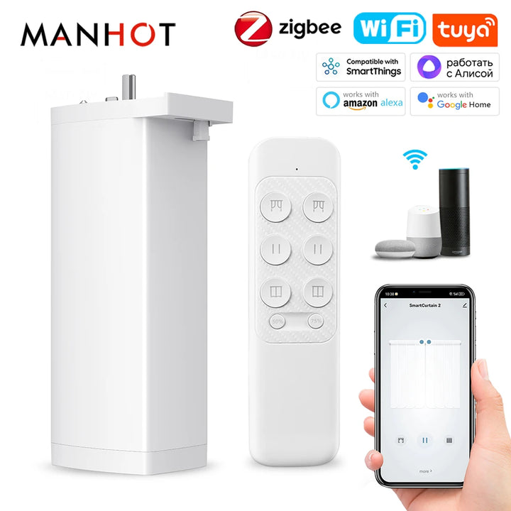Tuya 155mm ZigBee/WiFi Electric Curtain Motor