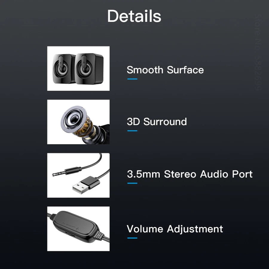 Mini PC Speaker for Laptop & Desktop