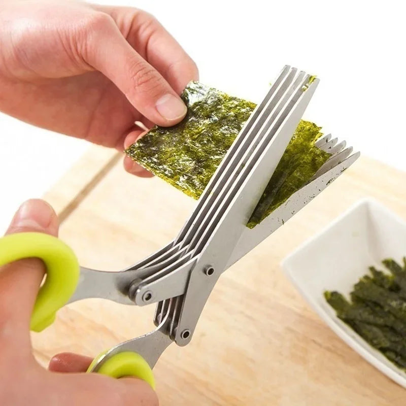Multi-Layer Stainless Steel Kitchen Scissors – Herb & Vegetable Cutter