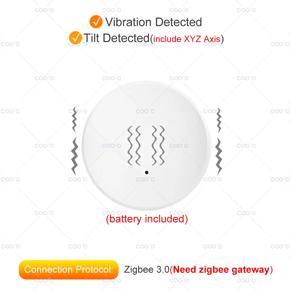 Tuya Zigbee Vibration & Tilt Sensor
