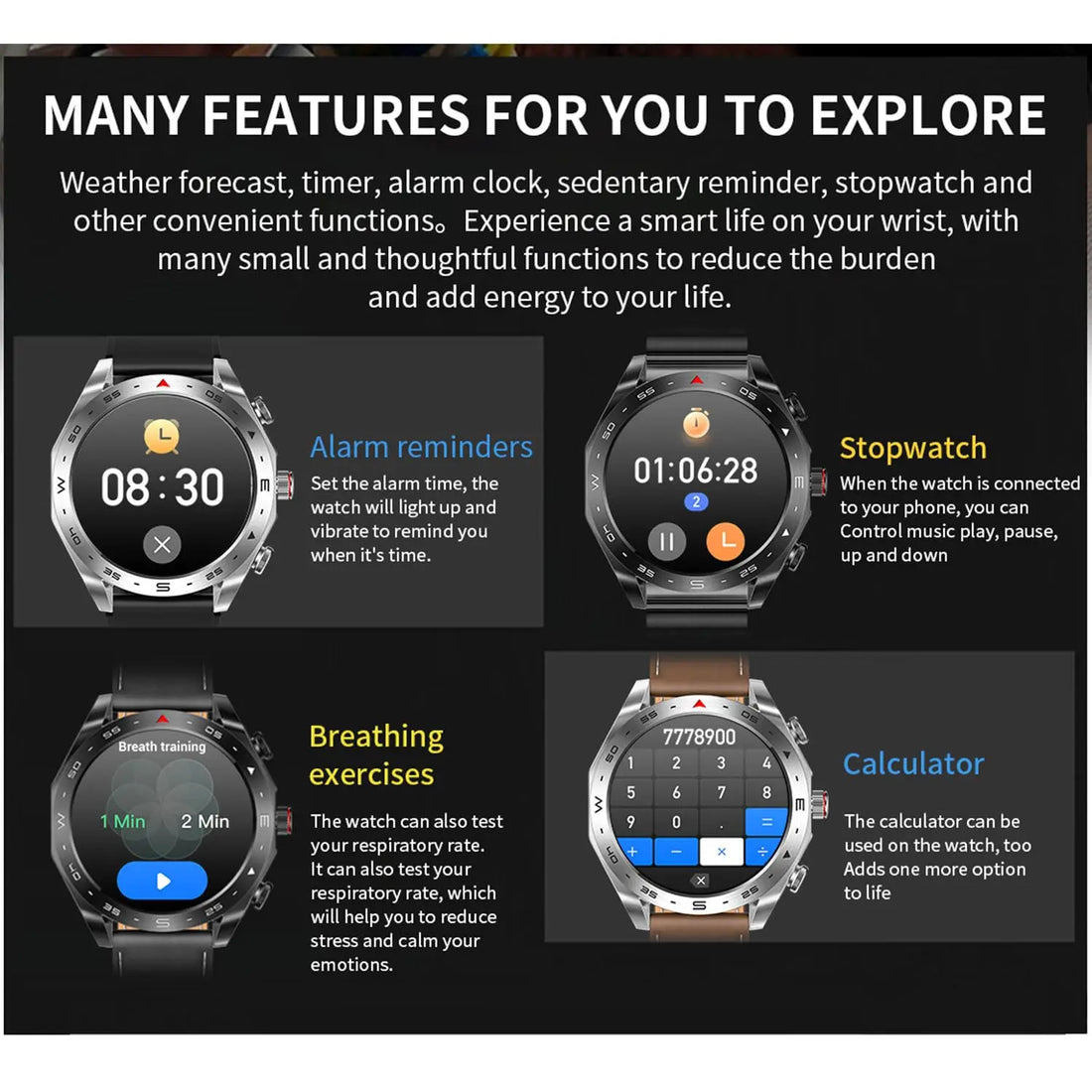 2024 Smart Watch with 2-in-1 TWS Bluetooth Earbuds