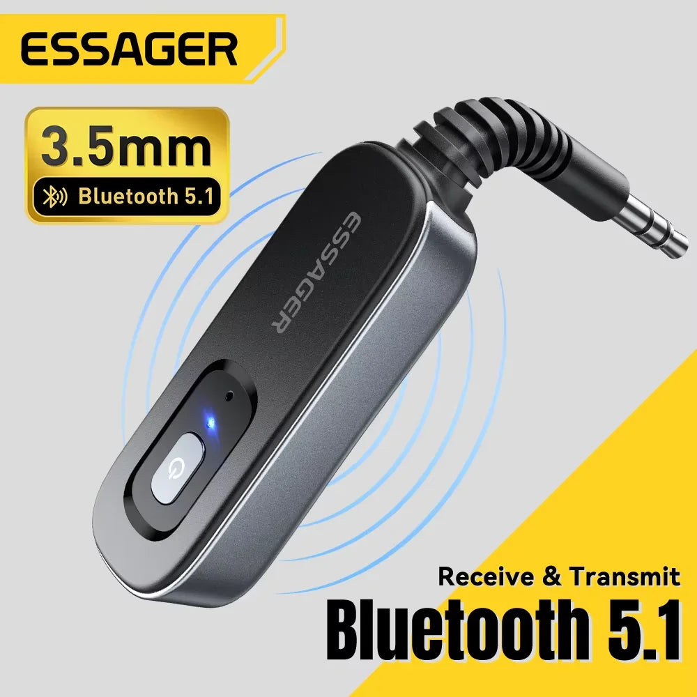 Essager Bluetooth 5.1 Audio Receiver & Transmitter – 3.5mm AUX Wireless Adapter