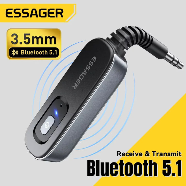 Essager Bluetooth 5.1 Audio Receiver & Transmitter – 3.5mm AUX Wireless Adapter