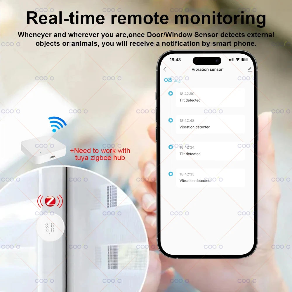 Tuya Zigbee Vibration & Tilt Sensor