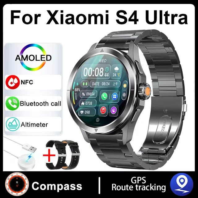 S4 Ultra Smartwatch for Xiaomi – AMOLED, GPS, NFC, Bluetooth Call