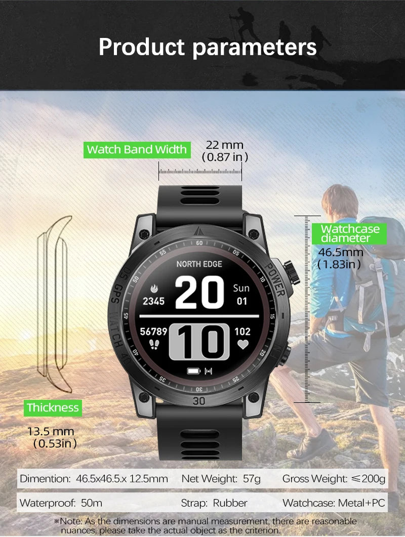 NORTH EDGE 2025 GPS Sports Smart Watch