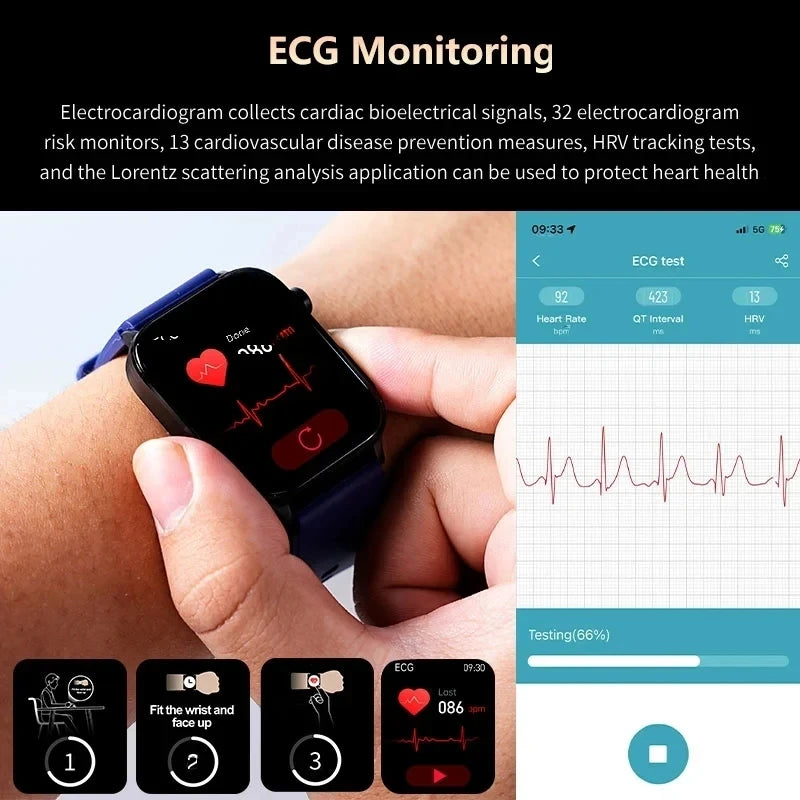 2025 AI Health Smartwatch – ECG, PPG, Body Composition & Bluetooth Call