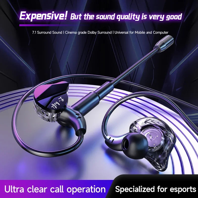 Gaming In-Ear Headphones with Dual Mics – Type-C & 3.5mm