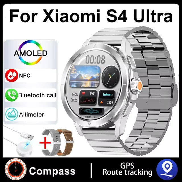 S4 Ultra Smartwatch for Xiaomi – AMOLED, GPS, NFC, Bluetooth Call