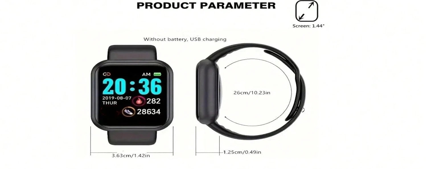 Y68 Smart Watch – Bluetooth Fitness Tracker with Music & Heart Monitor