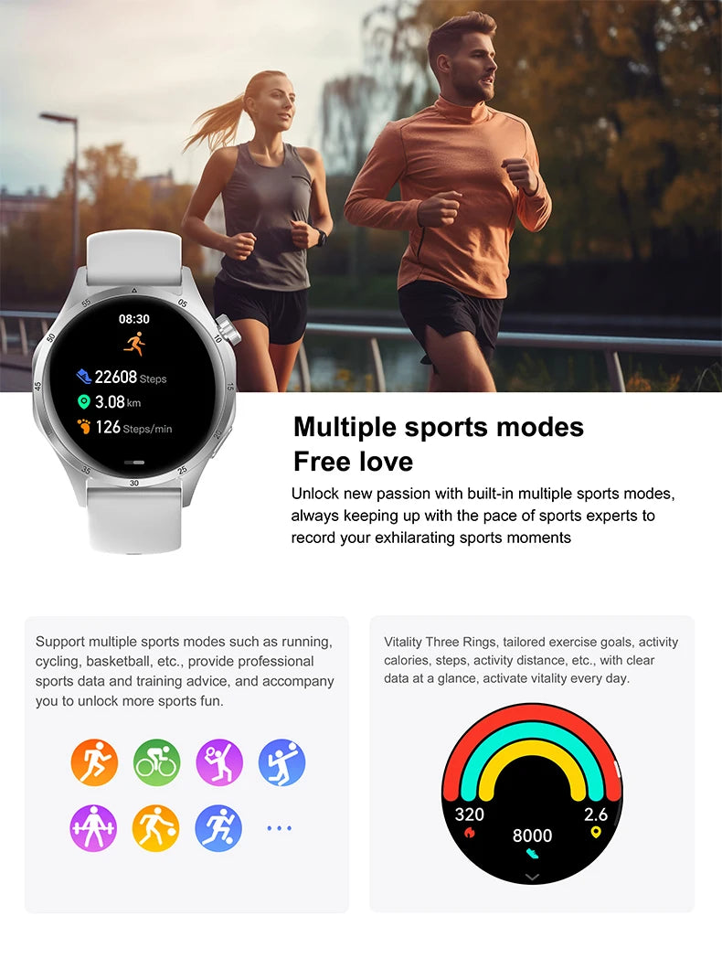 2025 Men’s Smartwatch – 360×360 AMOLED