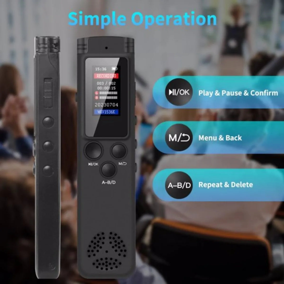8GB Digital Voice Recorder & MP3 Player